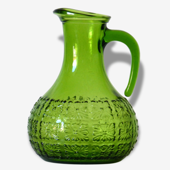 Great 70's Green vintage glass carafe