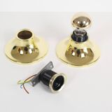Set (2) of Petite Brass Disc sconces selected by Charlotte Perriand for Les