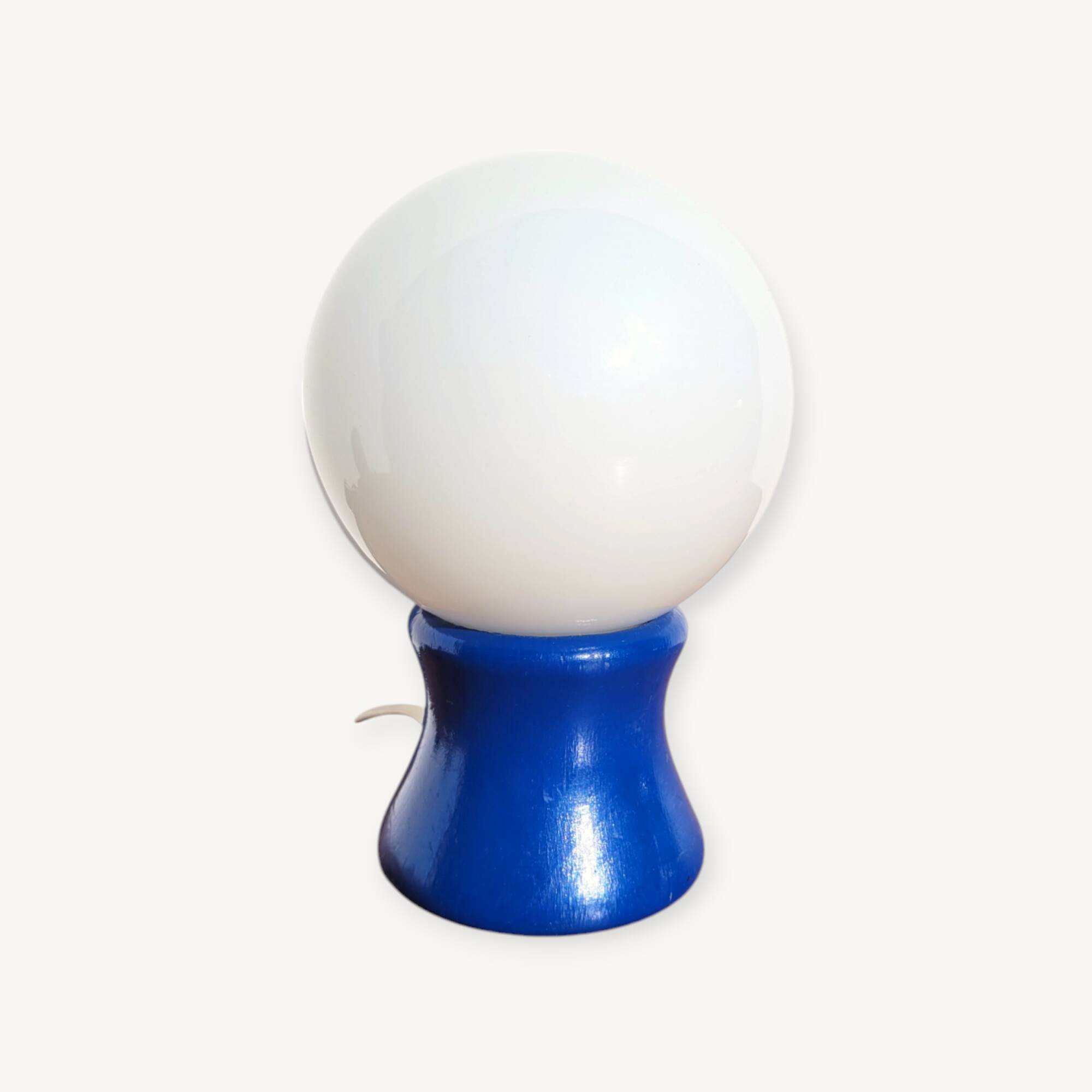 Small vintage blue diabolo foot lamp