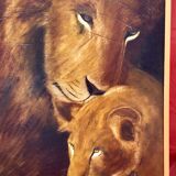 Oil on canvas "Before the nap" by Dominique PROTTI-BARAIZE