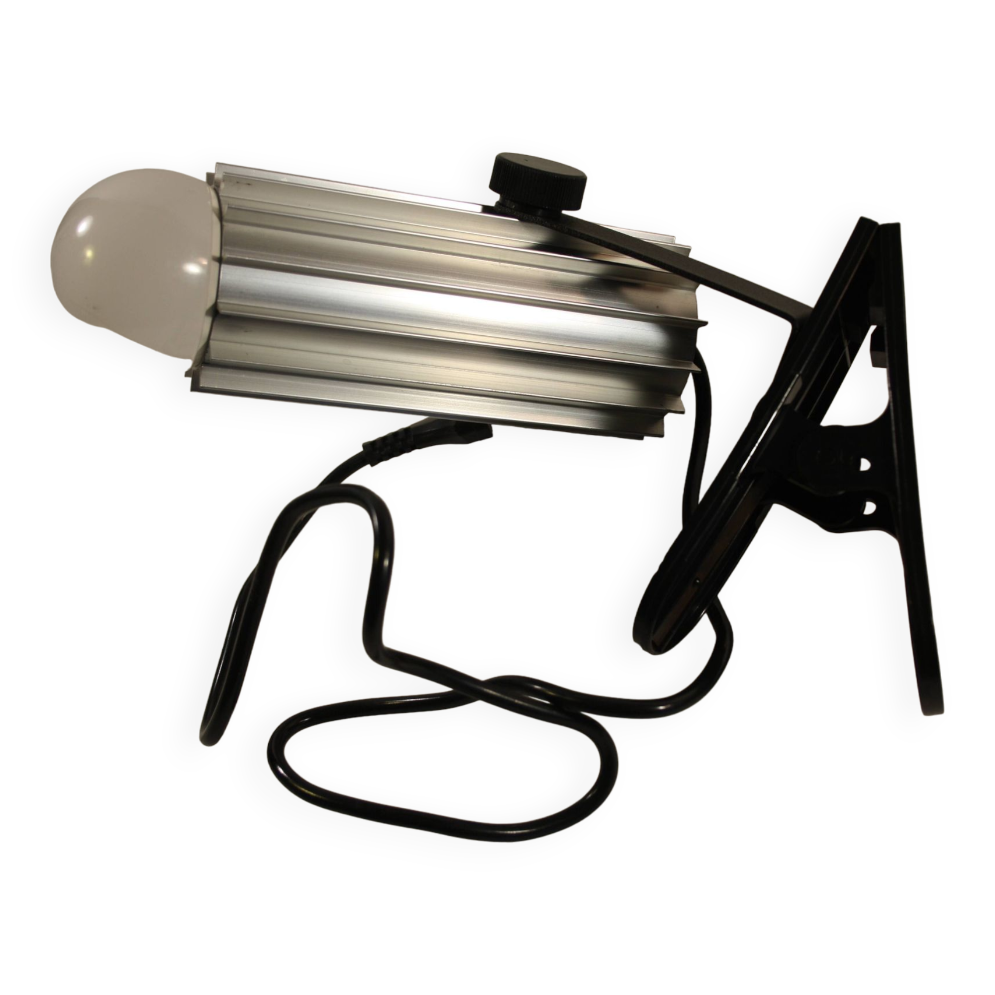 Silver lamp with vintage clamp.