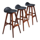 3 tabourets de bar "OD61" en palissandre d'Erik Buch, Oddense, Danemark, 1965