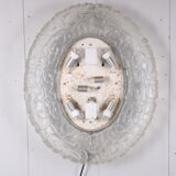 Oval mirror with lighting and plexiglass edge by Hillebrand - 68x56cm