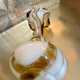 Murano vase 1960 ochre and white