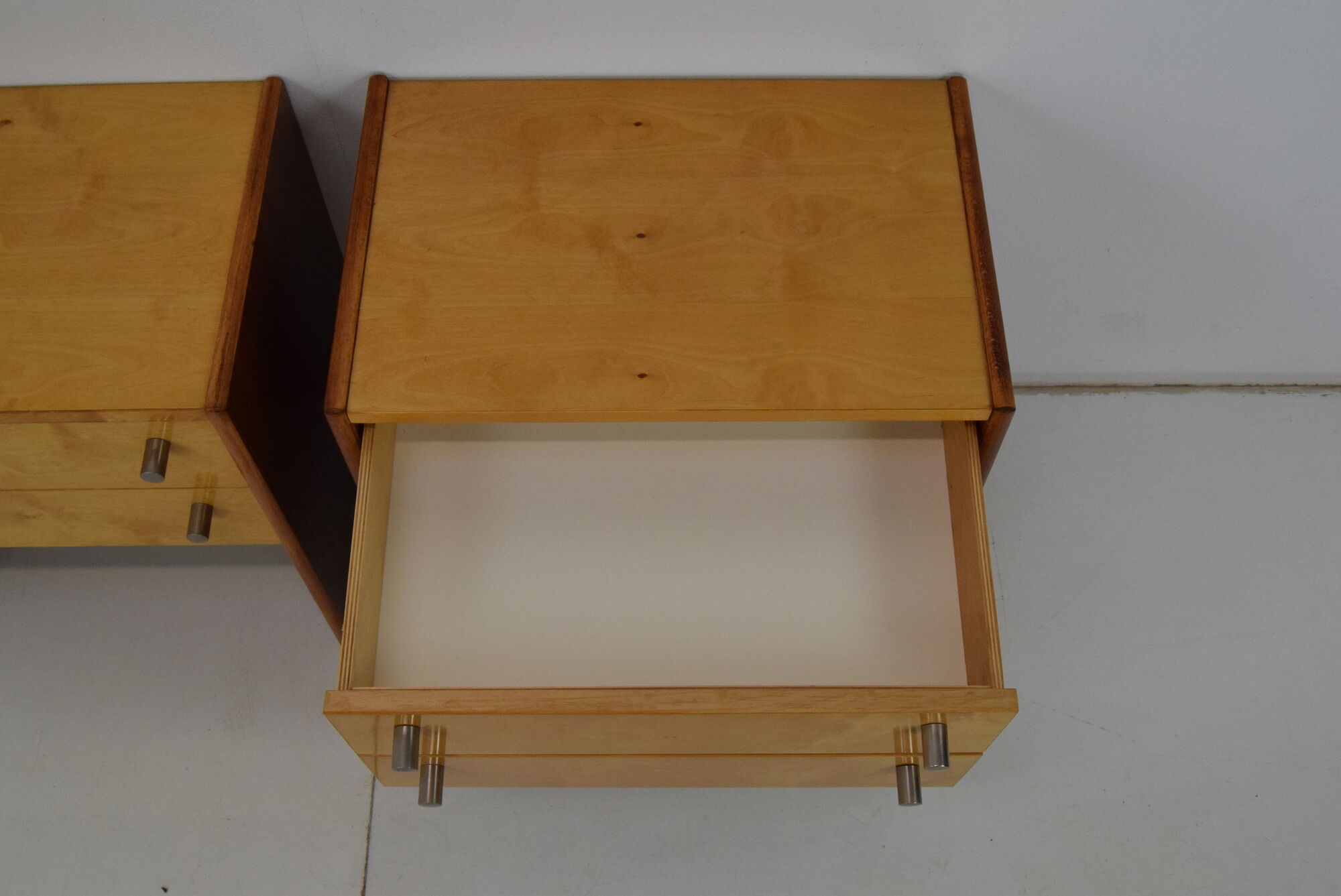 Pair of mid-century Bedside Tables,Bucovice,1970