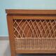 Vintage wooden and rattan toy chest