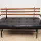 Vintage "Daybed" sofa bench in metal and imitation leather, 1950