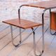 Czech Bauhaus Writing Desk in Walnut and Chrome attributed to Robert Slezak for Slezak Factories, 1940s