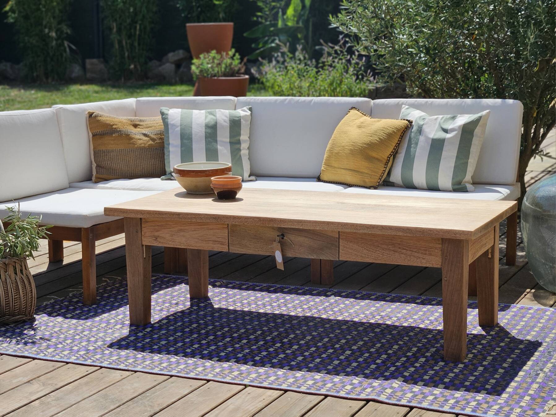 Antique solid wood coffee table – unique restored piece | Louna