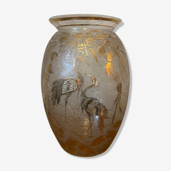 Vase décor d'oiseaux