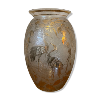 Vase décor d'oiseaux