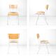 Chaise vintage Mid-Century bois et métal blanc style industriel scandinave