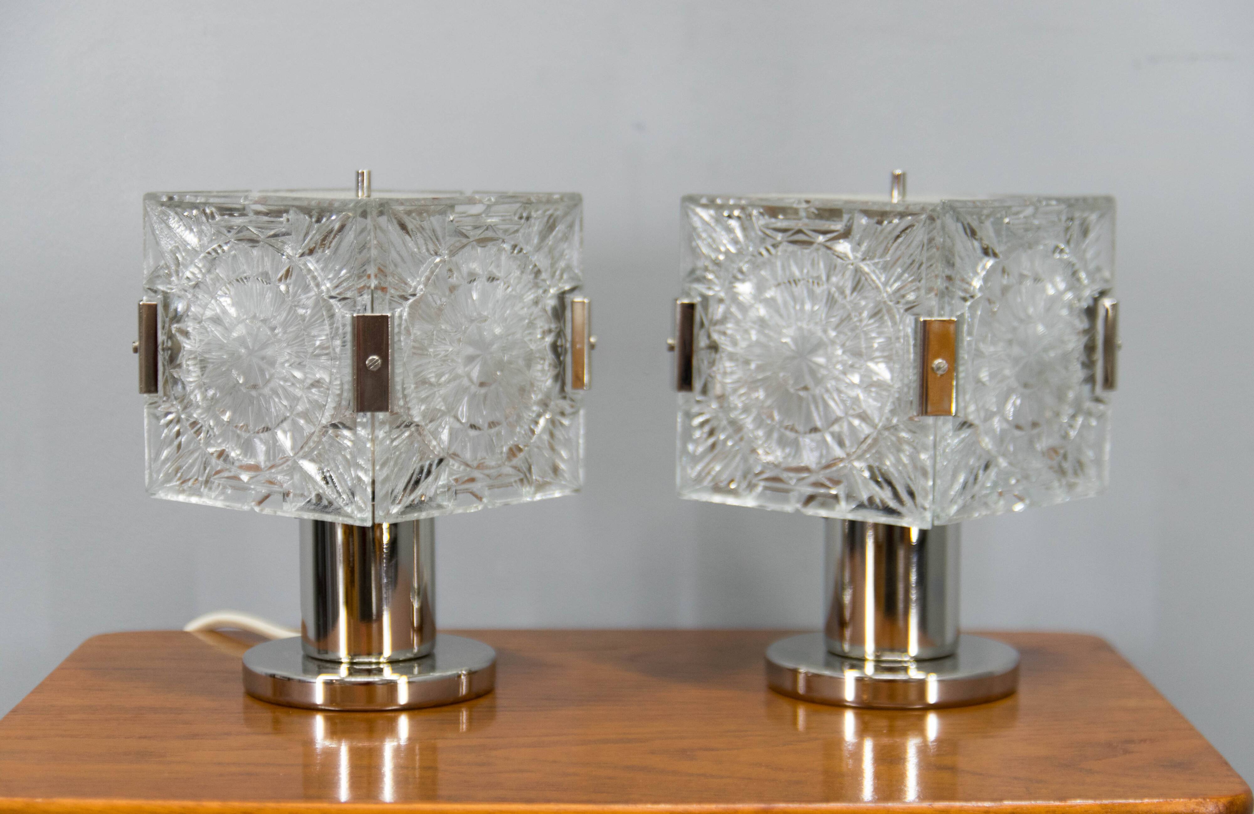 Ensemble de deux lampes de table par Kamenicky Senov, années 1970