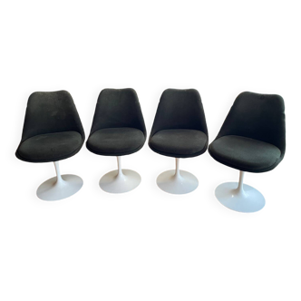 Set of 4 Saarinen Swivel Tulip Chairs for Knoll