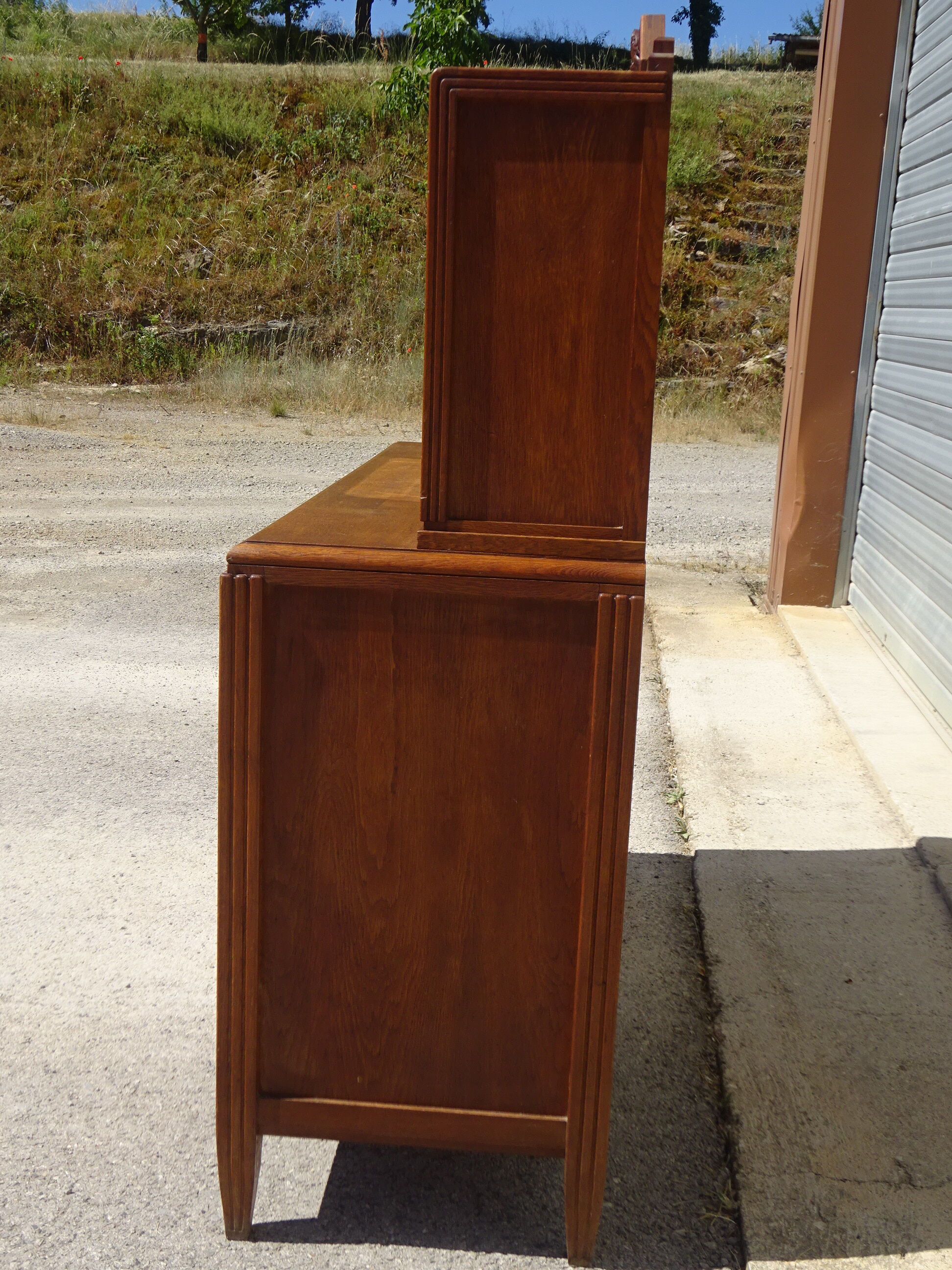 Buffet Art Déco avec guérites et miroir