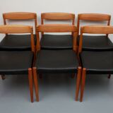 Set of 6 dining chairs teak, H.W. Klein for Bramin