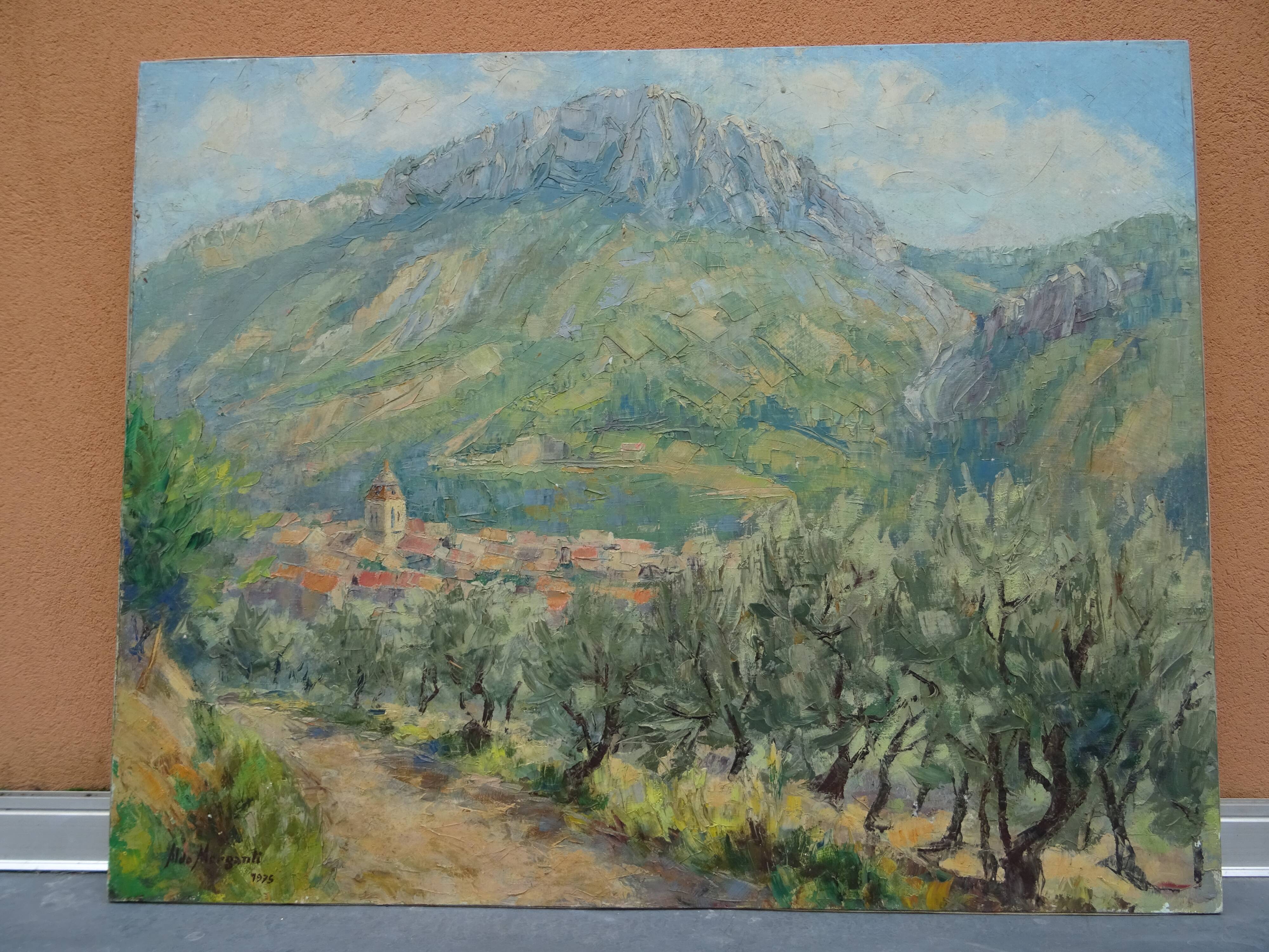 Painting Landscape of Provence Buis les Baronnies Aldo Morganti