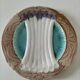 Asparagus plate in earthenware – acanthus and shells – around 1900