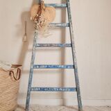 Old blue wooden ladder