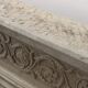 Ancient Renaissance fireplace lintel in pietra serena stone, 15th century.