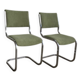 Pair of chrome chairs, vintage 1970s