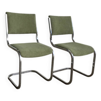 Pair of chrome chairs, vintage 1970s
