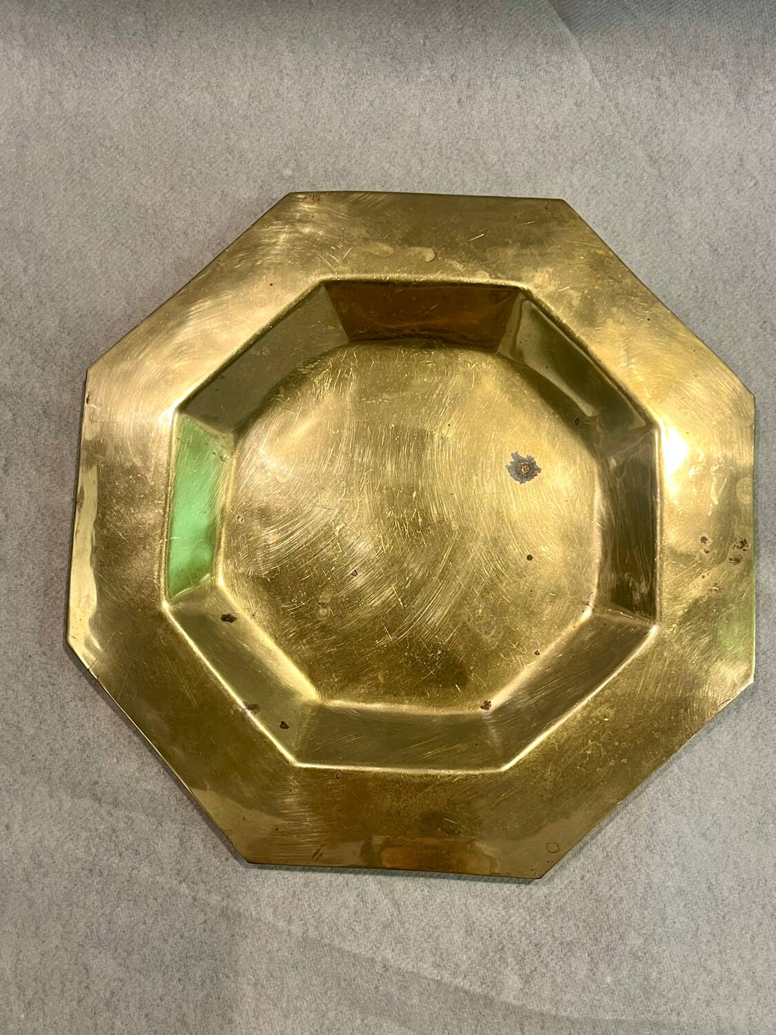 Octagonal brass plate