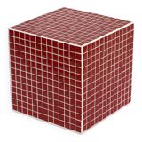 Red cube side table 33x33 cm