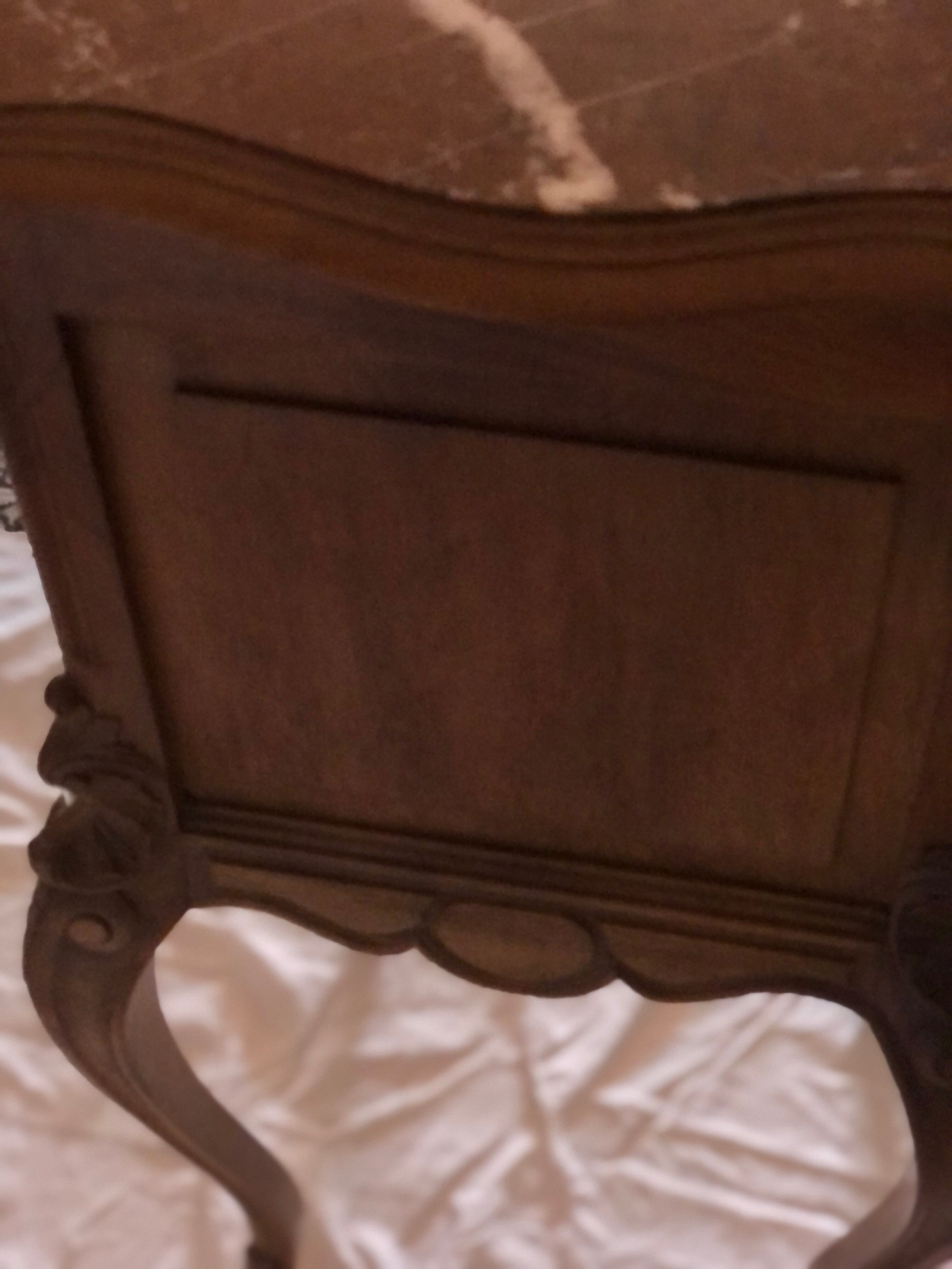 High wood and vintage marble console