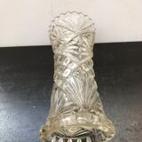 Old vase glass moulded decor vintage stars