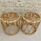 Paire de tabourets en rotin, vers 1960