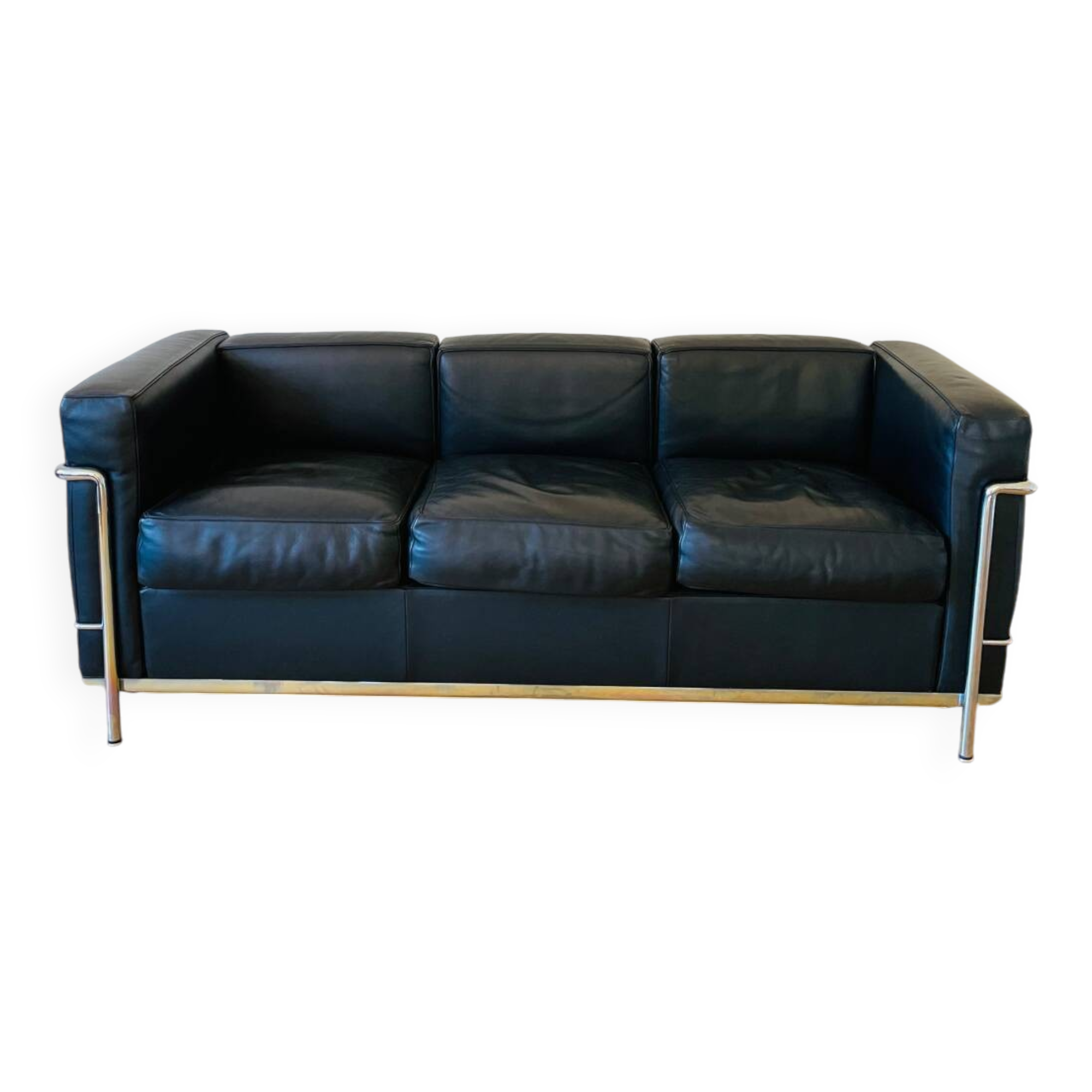 LC2, Le Corbusier for Cassina, Threeseater, Chrome and Leather