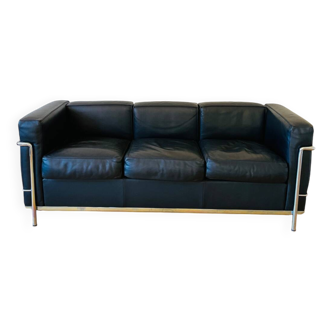 LC2, Le Corbusier for Cassina, Threeseater, Chrome and Leather