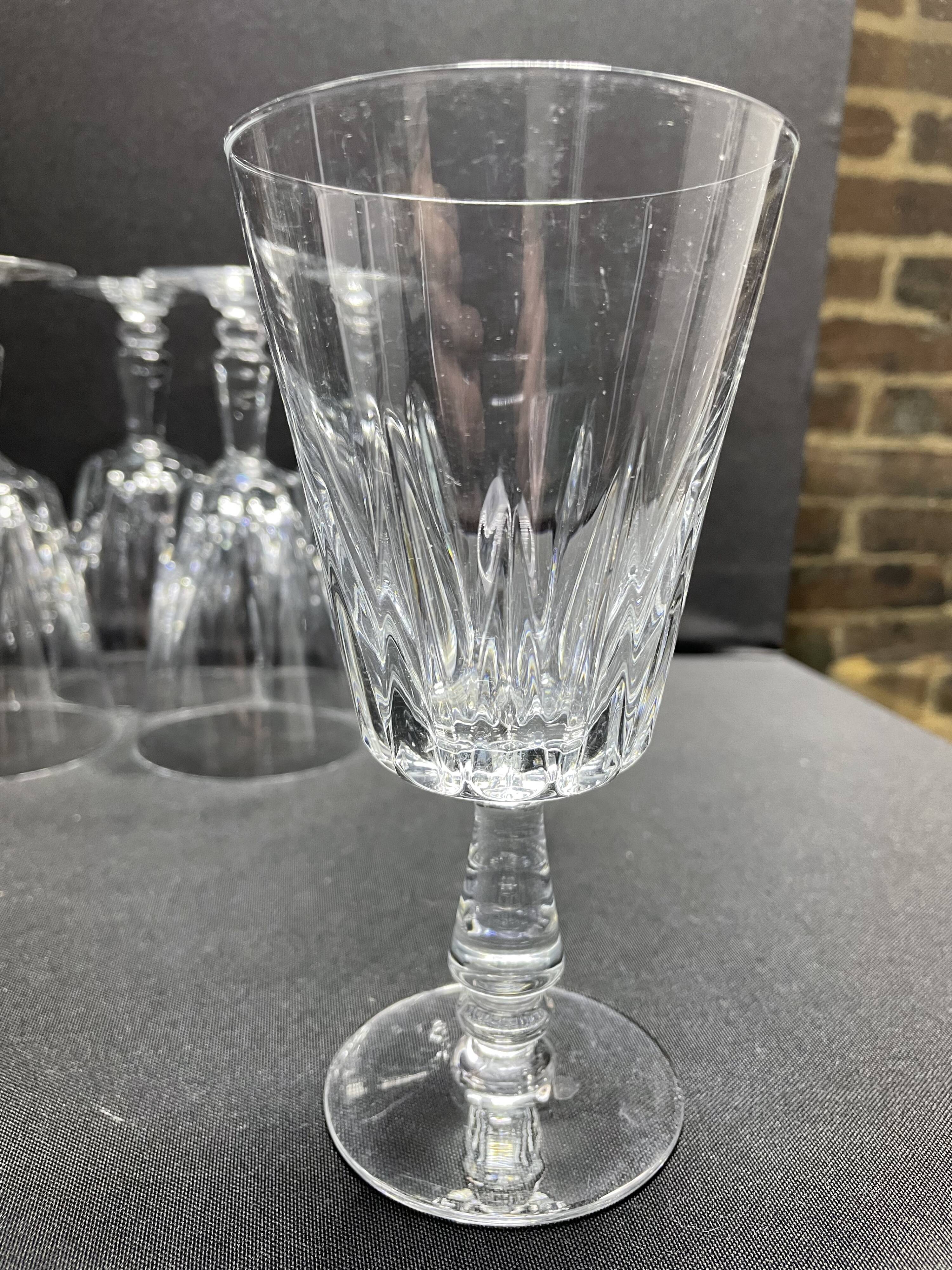 6 glasses on foot with water or wine