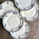 6 Badonviller blue earthenware dessert plates, "Dinan" service