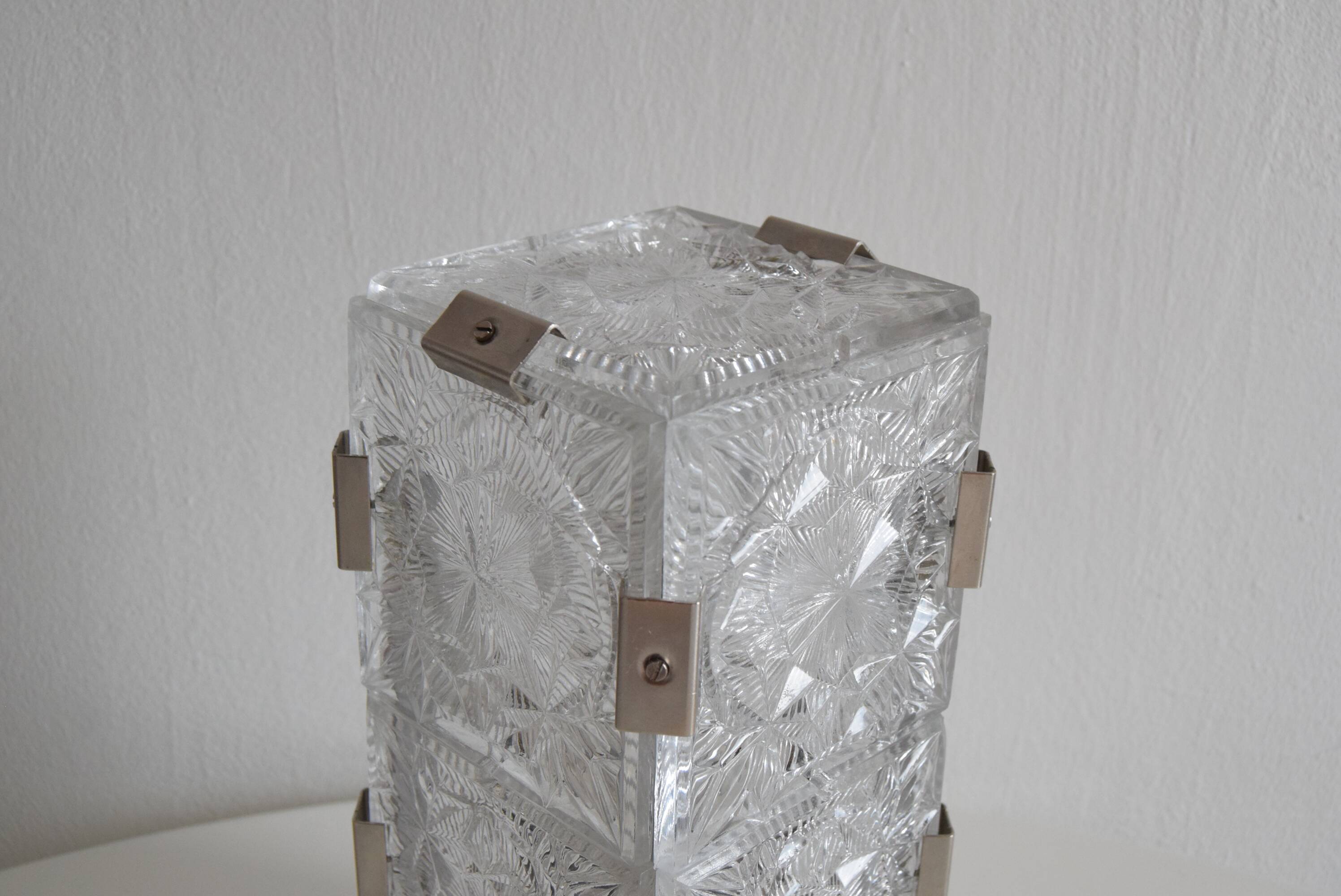 Vintage Glass  Table Lamp by Josef Hejtman for Kamenicky Senov,Czechoslovakia,1960's.