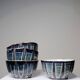 4 Japanese style handcrafted glazed ceramic bowls