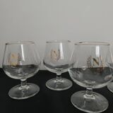 Set of 6 Napoleon cognac glasses