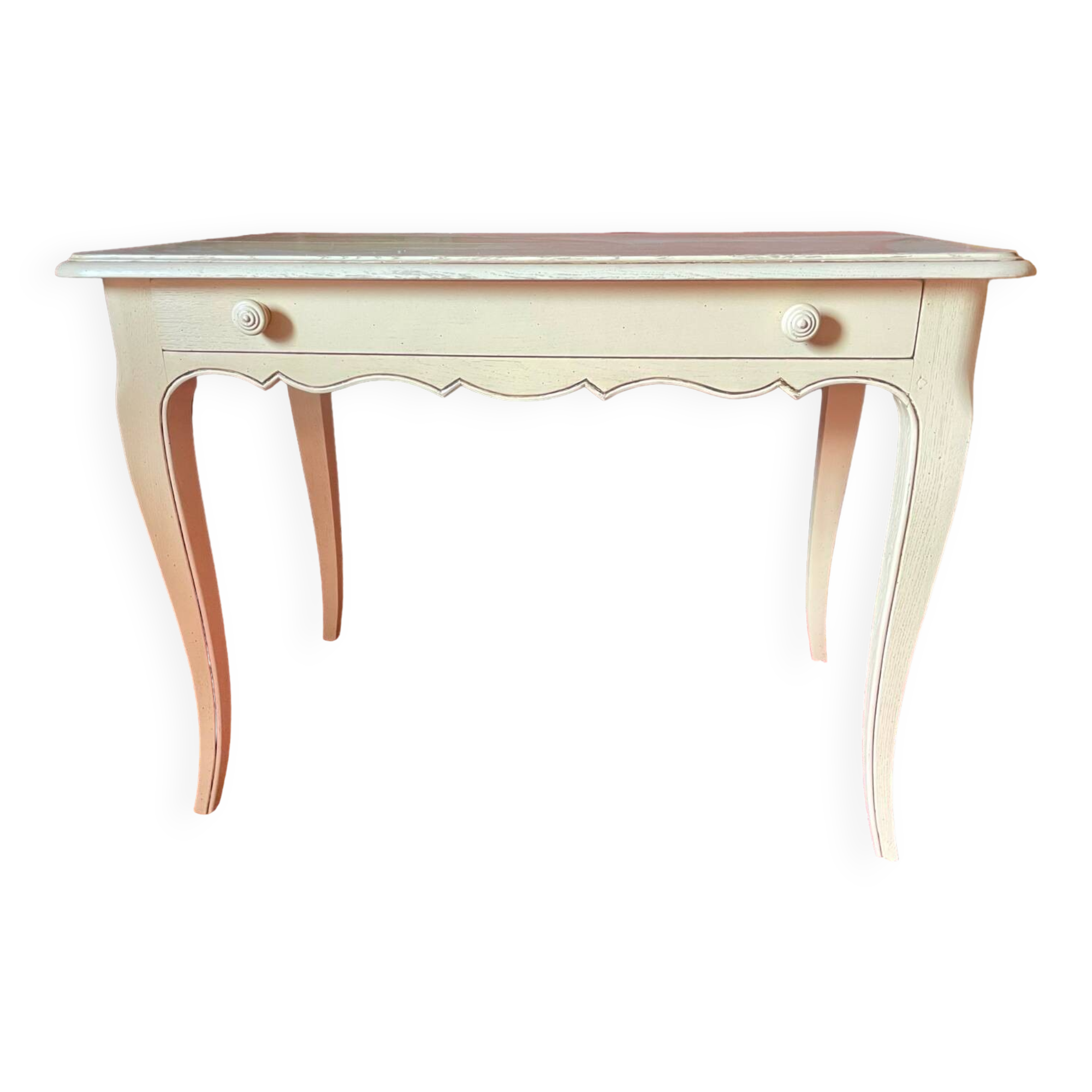 Weathered painted wood side table, TV table