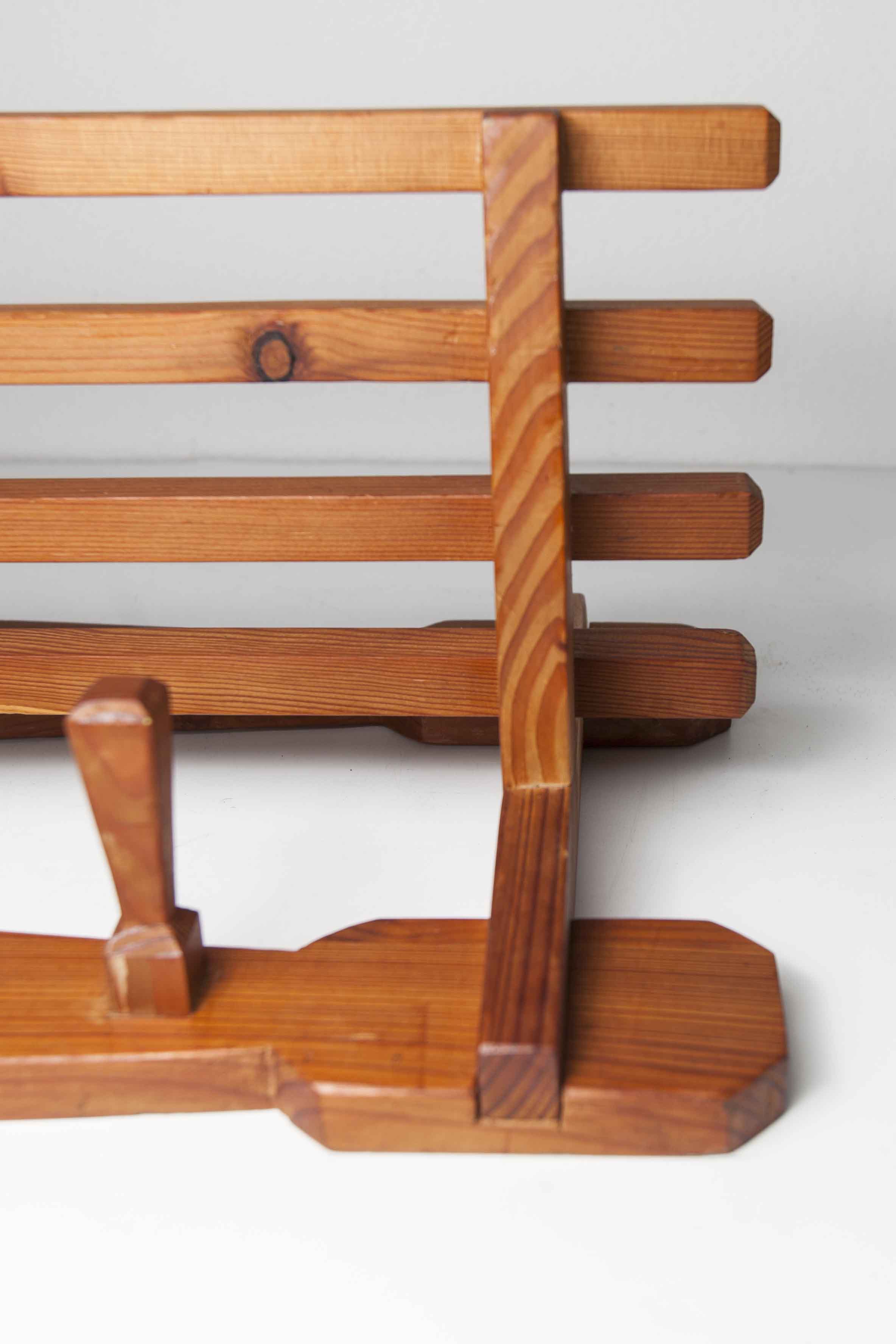 60's coat rack in solid beech