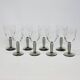 8 Bormioli Rocco Vintage Crystal Water Glasses with Grooved Grey Base