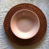 Set of 6 wicker and rattan undertributions