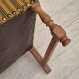 1960s, Danish lounge chair, original very good condition, furniture wool, solid oak wood.