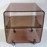 Michel Dumas 70's coffee table trolley on wheels