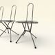 Set of 4 post-modern folding chairs, Niels Gammelgaard, Ikea, 198