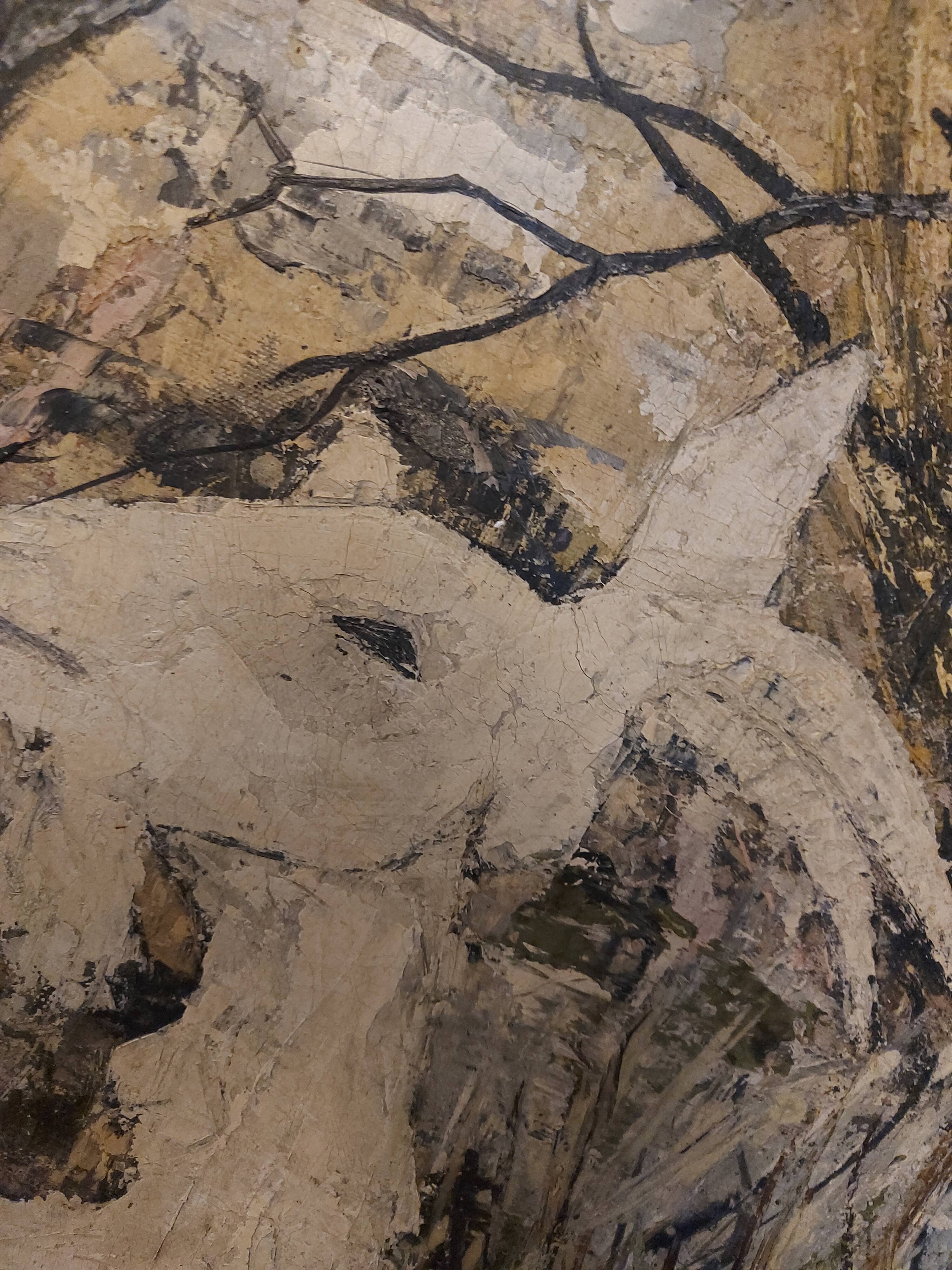 Oil painting on canvas, Claure Jallois, landscape cevenol ( 1959 )