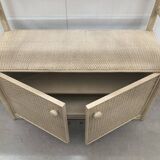 Vintage large Bamboo and Rattan display cabinet, 1980’s