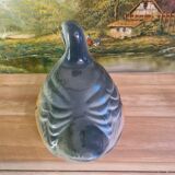 Collectible ceramic terrine Michel CAUGANT model gray partridge handmade