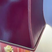 Pair of table lamps in Bordeaux lacquered wood and brass seahorse
