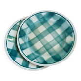 2 old round checkered plates